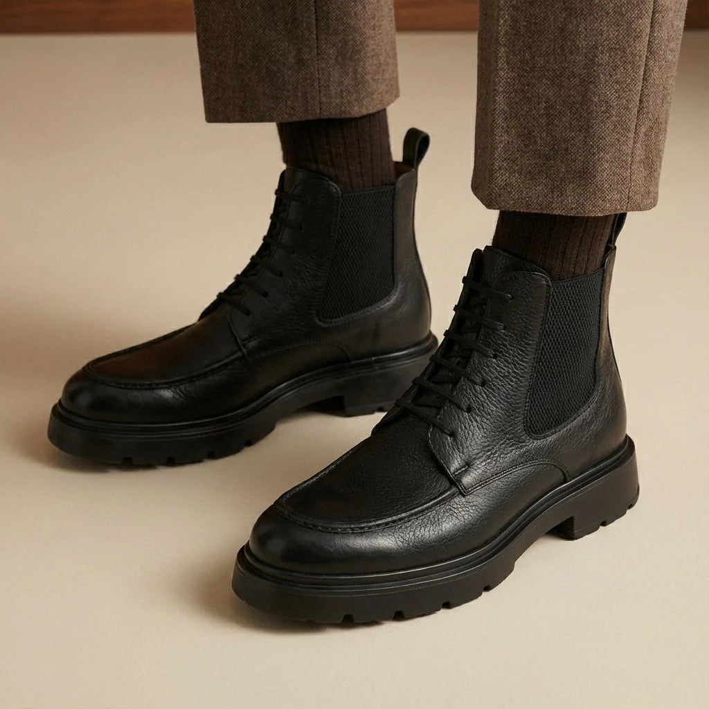 Owen: Bottes Homme - Cuir Noir